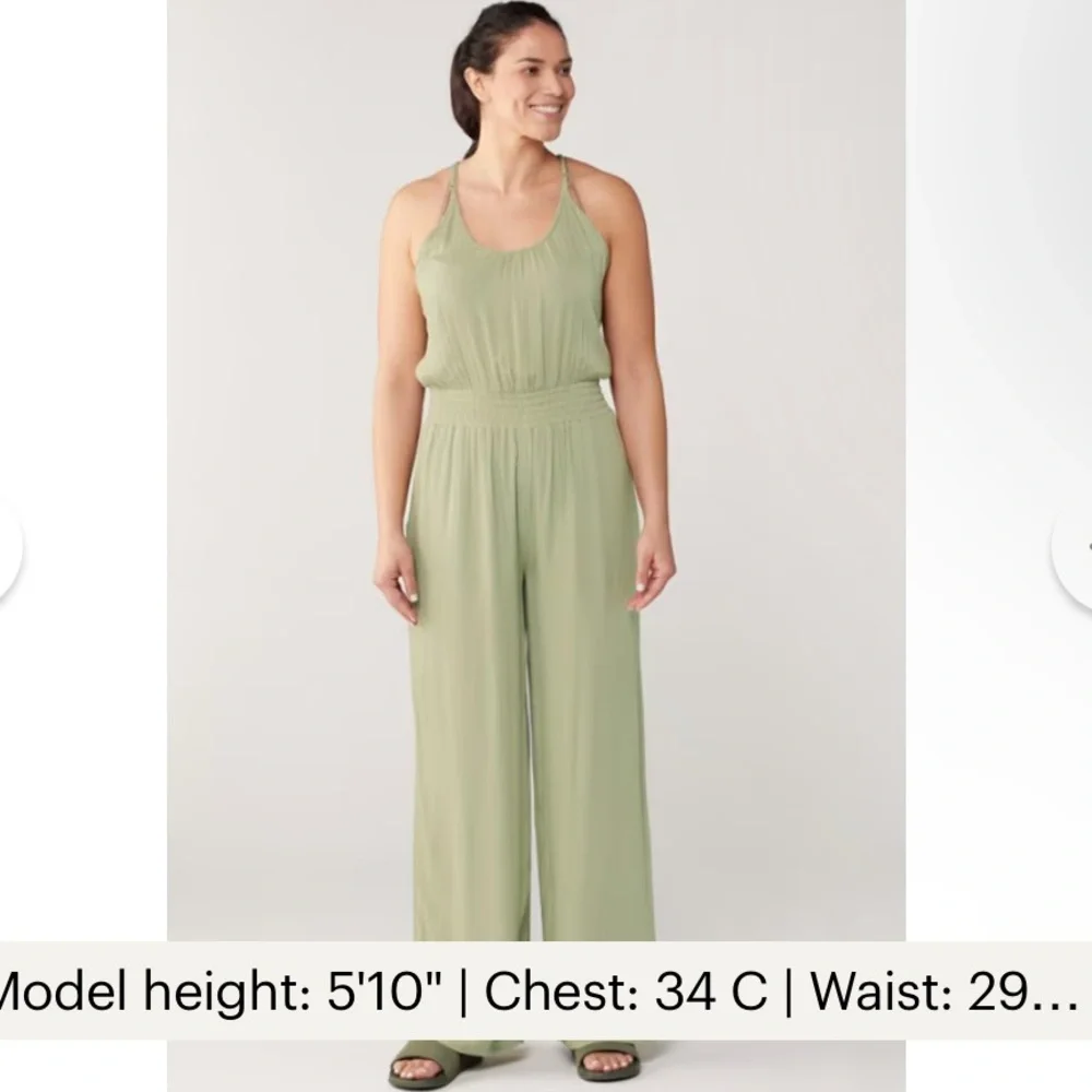 NWT Prana Sz Medium Fernie Sweet Agave Olive Modal Wide Leg Jumpsuit Ret $99! - Picture 2 of 16